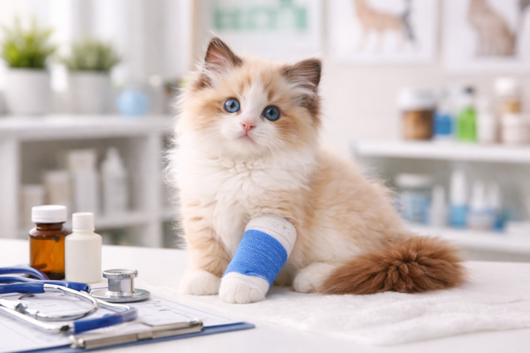 Leczenie kota po nieszczęśliwym wypadku